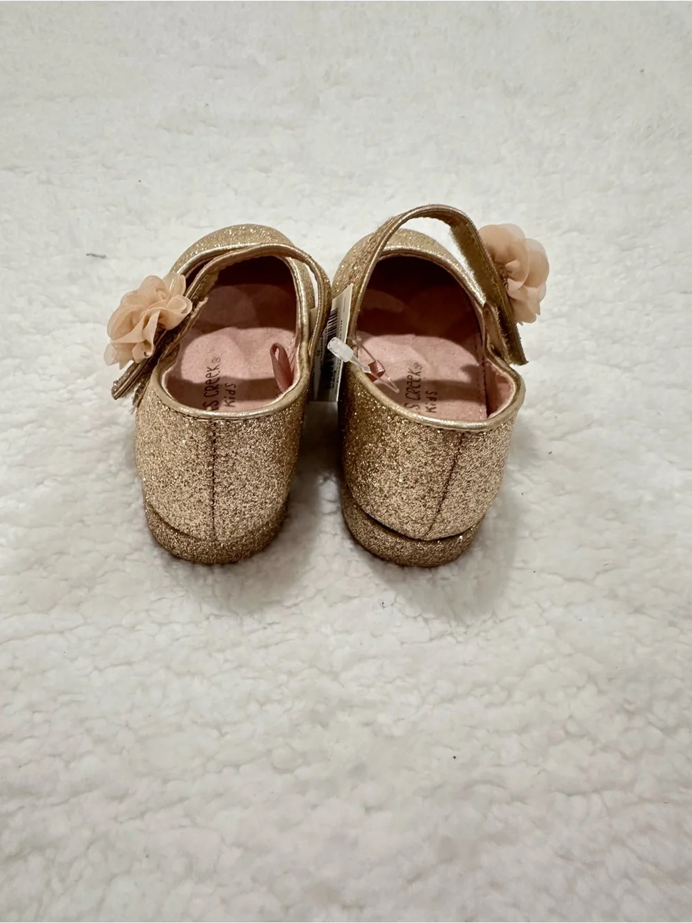 Girls Gold Glitter Shoes